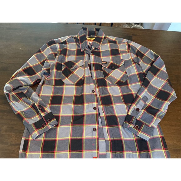 Dixxon Flannel Co. Other - Dixxon Flannel Co Hatebreed Under The Knife Plaid Shirt Mens Grey Red Black